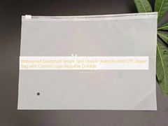 Waterproof Dustproof Secure Seal Double-Sided Frosted CPE Zipper Bag with Custom Logo Reusable Durable