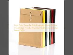 Multi Color Twine Tie Kraft Envelopes Button Closure Durable Eco Friendly Recyclable for Documents Letters Home Office