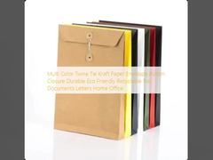 Multi Color Twine Tie Kraft Paper Envelope Button Closure Durable Eco Friendly Recyclable For Documents Letters Home Office