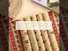 Christmas Wrapping Paper Rolls PE Coated Waterproof With Classic Xmas Patterns For Gift Wrapping DIY Crafts
