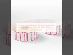 Thermal Adhesive Labels Roll Self-Adhesive Red Border Blank Pricing Tags for Retail Stores Supermarkets Small Businesses