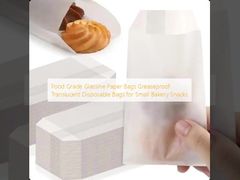 Food Grade Glassine Paper Bags Greaseproof Translucent Disposable Bags for Small Bakery Snacks